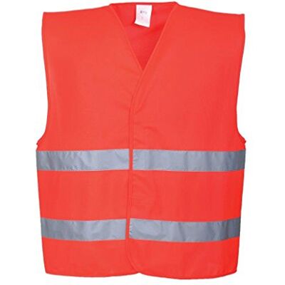 Portwest C474 Hi-Vis Två Band Väst, Regelbunden, Storlek S/M, Röd Portwest C474 Hi-Vis Två Band Väst, Regelbunden, Storlek S/M, Röd