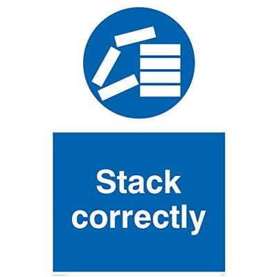 Viking MV310-A2P-V "Stack Correctly" skylt, vinyl, 600 mm H x 400 mm B Viking MV310-A2P-V "Stack Correctly" skylt, vinyl, 600 mm H x 400 mm B