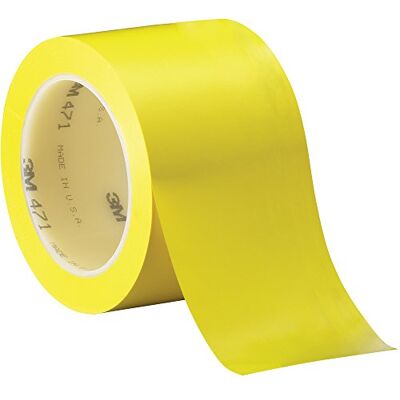 3M 471 högkvalitativ mjuk PVC-tejp, 75 mm x 33 m, gul (12-pack) 3M 471 högkvalitativ mjuk PVC-tejp, 75 mm x 33 m, gul (12-pack)