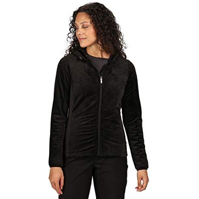 Regatta Dam Siddington Stretch Siddington Huva Softshell Jacka Fleece, Svart/Svart, 8 Regatta Dam Siddington Stretch Siddington Huva Softshell Jacka Fleece, Svart/Svart, 8