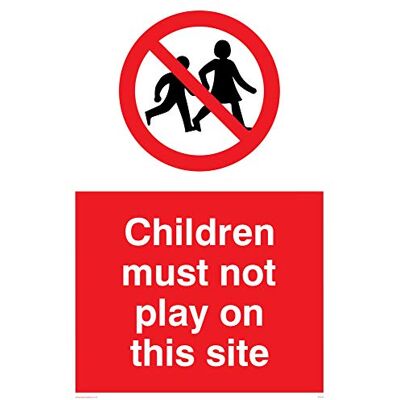 Viking PC534-A2P-1M "Children Must Not To Play On This Site", 1 mm halvstyv plast, 600 mm H x 400 mm B Viking PC534-A2P-1M "Children Must Not To Play On This Site", 1 mm halvstyv plast, 600 mm H x 400 mm B