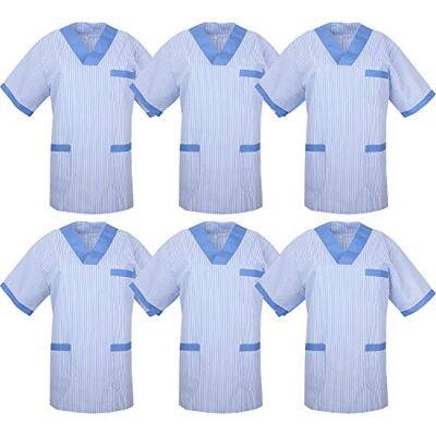 MISEMIYA 6–817 pack x 6 st – medicinska uniformer unisex topp sjuksköterska sjukhus arbetskläder, Dambindel T817-4 Celetes, L MISEMIYA 6–817 pack x 6 st – medicinska uniformer unisex topp sjuksköterska sjukhus arbetskläder, Dambindel T817-4 Celetes, L