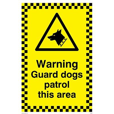 Viking WC508-A4P-V "Warning Guard Dogs Patrol This Area" skylt, vinyl, 300 mm H x 200 mm B Viking WC508-A4P-V "Warning Guard Dogs Patrol This Area" skylt, vinyl, 300 mm H x 200 mm B