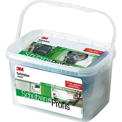 3M Safety Box 1000 m, innehåll osa: 1 x halvmask 6200 m, 2 x gasfilter 6055 A2, 4 x partikelfilter 5925 P2R, 2 st. partimasker 9322, 1 st. strykjärn 1310, 1 st. fullständiga glasögon 2890SA 3M Safety Box 1000 m, innehåll osa: 1 x halvmask 6200 m, 2 x gasfilter 6055 A2, 4 x partikelfilter 5925 P2R, 2 st. partimasker 9322, 1 st. strykjärn 1310, 1 st. fullständiga glasögon 2890SA