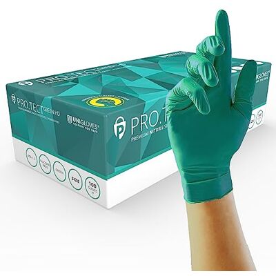 UNIGLOVES PRO.TECT 100 stycken engångshandskar HD-nitrilhandskar, ultrastarka engångshandskar, mångsidiga engångshandskar, puderfria, storlek S GA0082 UNIGLOVES PRO.TECT 100 stycken engångshandskar HD-nitrilhandskar, ultrastarka engångshandskar, mångsidiga engångshandskar, puderfria, storlek S GA0082
