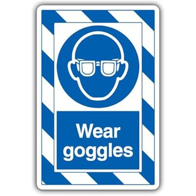 VSafety V Safety Wear Goggles – ExtraViz 250 x 350 mm – självlysande vinyl säkerhetsskylt VSafety V Safety Wear Goggles – ExtraViz 250 x 350 mm – självlysande vinyl säkerhetsskylt
