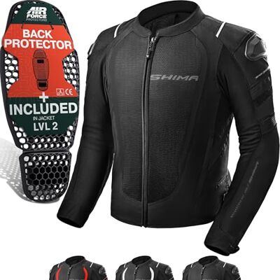 SHIMA MESH PRO Motorcykel jacka herr med skydd AIRFORCE ryggskydd, motorcykeljacka, sommar, axelskydd, armbågstextiljacka, skyddsjackor, stadsskydd (män, svart, 3XL) SHIMA MESH PRO Motorcykel jacka herr med skydd AIRFORCE ryggskydd, motorcykeljacka, sommar, axelskydd, armbågstextiljacka, skyddsjackor, stadsskydd (män, svart, 3XL)