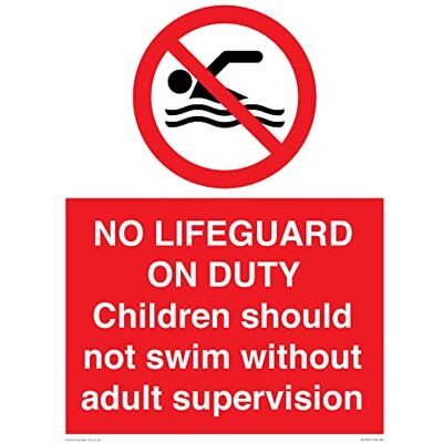 Viking NO LIFEGUARD ON DUTY skylt 300 x 400 mm A3P Viking NO LIFEGUARD ON DUTY skylt 300 x 400 mm A3P