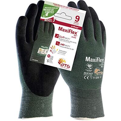 ATG Maxiflex akacheka A34-8743in-t9 Glove, saizi 9, dema/green ATG Maxiflex akacheka A34-8743in-t9 Glove, saizi 9, dema/green