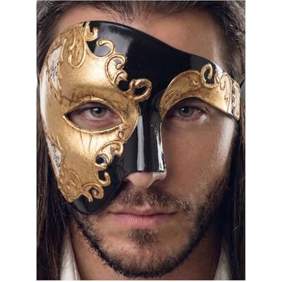 Luxury Mask Herr Phantom of The Opera Half Face maskeradmask vintage design - en storlek Luxury Mask Herr Phantom of The Opera Half Face maskeradmask vintage design - en storlek