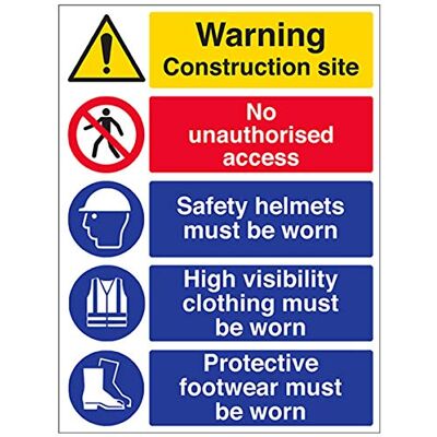 VSafety Multirisk Site Safety High Viz Varningsskylt – 300 mm x 400 mm – Självhäftande vinyl VSafety Multirisk Site Safety High Viz Varningsskylt – 300 mm x 400 mm – Självhäftande vinyl