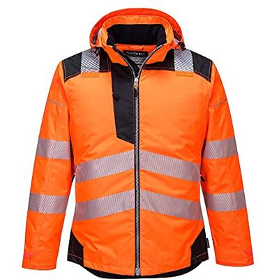 Portwest T400OBR4XL Vision Hi-Vis regnjacka, 4X-Large, orange/svart Portwest T400OBR4XL Vision Hi-Vis regnjacka, 4X-Large, orange/svart