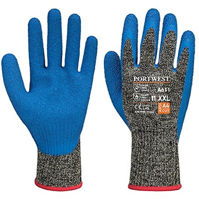 Portwest A611 Aramid HR Skär Latex Handske, Regelbunden, Storlek 3XL, Svart/Blå Portwest A611 Aramid HR Skär Latex Handske, Regelbunden, Storlek 3XL, Svart/Blå