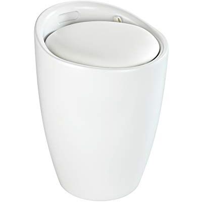 Wenko Badrumspall Candy vit matt, sittplats, pall med förvaringsutrymme för badrum och vardagsrum, integrerad tvättkorg, ABS-plast, BPA-fri, kapacitet 20 L, Ø 36 x 50,5 cm Wenko Badrumspall Candy vit matt, sittplats, pall med förvaringsutrymme för badrum och vardagsrum, integrerad tvättkorg, ABS-plast, BPA-fri, kapacitet 20 L, Ø 36 x 50,5 cm