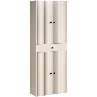 trendteam smart living – PureBliss – högskåp – ljusgrå – brett badrumsskåp med spårutseende – (B x H x D) 70 x 186 x 31 cm – badrumsskåp med ädla metallhandtag – praktisk låda trendteam smart living – PureBliss – högskåp – ljusgrå – brett badrumsskåp med spårutseende – (B x H x D) 70 x 186 x 31 cm – badrumsskåp med ädla metallhandtag – praktisk låda