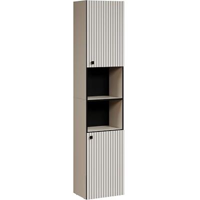 trendteam smart living Högskåp PureBliss Kashmir ljusgrå – B 40 x H 186 cm B 40 x H 186 x D 31 cm · lämplig för fuktiga · metallhandtag – 2 dörrar, 2 öppna fack, 2 hyllor trendteam smart living Högskåp PureBliss Kashmir ljusgrå – B 40 x H 186 cm B 40 x H 186 x D 31 cm · lämplig för fuktiga · metallhandtag – 2 dörrar, 2 öppna fack, 2 hyllor