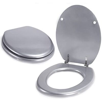 MSV toalettsits av MDF/rostfritt stål i silvergrå, 30 x 20 x 15 cm MSV toalettsits av MDF/rostfritt stål i silvergrå, 30 x 20 x 15 cm