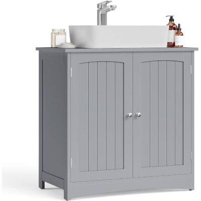 VASAGLE Tvättställsskåp, Badrumsskåp med 2 Dörrar och Justerbar Hylla Underskåp för Badrum, Lantlig Stil, 70 x 40 x 70 cm, Dove Grey, SOFIE Kollektion BBC011G01 VASAGLE Tvättställsskåp, Badrumsskåp med 2 Dörrar och Justerbar Hylla Underskåp för Badrum, Lantlig Stil, 70 x 40 x 70 cm, Dove Grey, SOFIE Kollektion BBC011G01