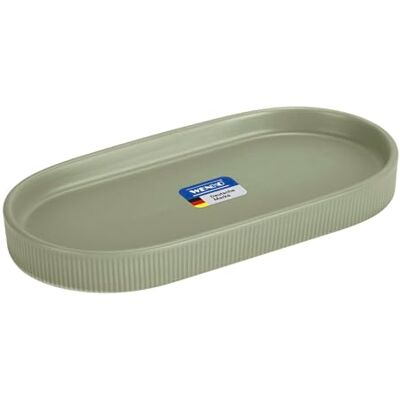 Wenko hylla mod. Fablo av keramik med spårutseende, fristående, badrumsorganisatör, badrumshylla, smyckesskål, dekorativ bricka för badrum, sovrum, vardagsrum, kontor, matt grön Wenko hylla mod. Fablo av keramik med spårutseende, fristående, badrumsorganisatör, badrumshylla, smyckesskål, dekorativ bricka för badrum, sovrum, vardagsrum, kontor, matt grön