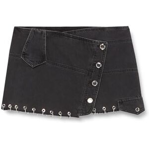 Pinko Guardians kjol svart denim segel och piercing, Z99_svart limousine, 42 Pinko Guardians kjol svart denim segel och piercing, Z99_svart limousine, 42