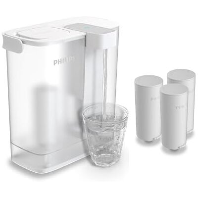 Philips Instant Filter för vatten, 3 ANTICALC+ ersättningsfilterpatroner, upp till 50% mer LIMESCALE-REDUKER, 3 liters kapacitet, 1 l/min snabbt flöde, laddningsbar via USB-C Philips Instant Filter för vatten, 3 ANTICALC+ ersättningsfilterpatroner, upp till 50% mer LIMESCALE-REDUKER, 3 liters kapacitet, 1 l/min snabbt flöde, laddningsbar via USB-C