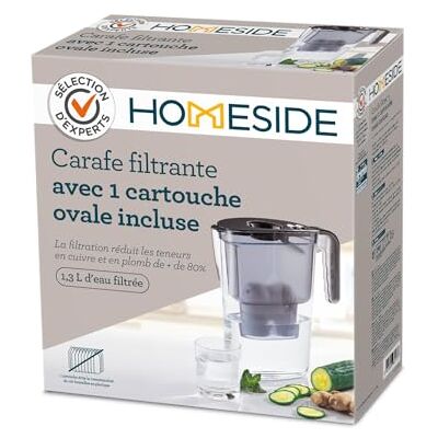 BWT Homeside vattenfilter svart 2,6 l Filter med 1 patron sötfiltrerat vatten Filter för dricksvatten Filtrerar kalk, klor, bly och koppar BWT Homeside vattenfilter svart 2,6 l Filter med 1 patron sötfiltrerat vatten Filter för dricksvatten Filtrerar kalk, klor, bly och koppar