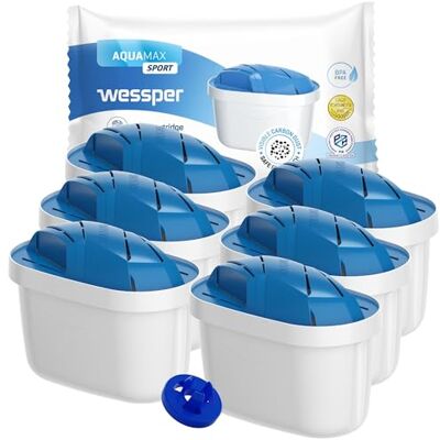WESSPER Maxtra Plus vattenfilterpatroner - Set om 6 för idrottare WESSPER Maxtra Plus vattenfilterpatroner - Set om 6 för idrottare