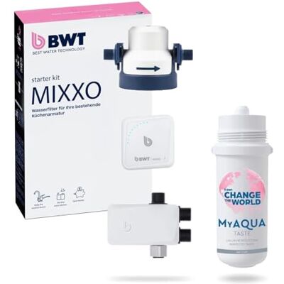 BWT MIXXO startkit "Knapp" Vattenfilter för underbord enkel installation under diskbänken Vattenfilter mot kalk Kalkfilterkran för kök vattenberedare dricksvatten filterpatron BWT MIXXO startkit "Knapp" Vattenfilter för underbord enkel installation under diskbänken Vattenfilter mot kalk Kalkfilterkran för kök vattenberedare dricksvatten filterpatron
