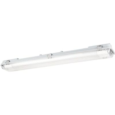 EGLO Fuktbeständig lampa Eco Tube-E, belysning källare garage, källarlampa rör, taklampa fuktbeständig list, badkarslampa 67,5 cm, grå plast, 2 G13 socklar, IP65 EGLO Fuktbeständig lampa Eco Tube-E, belysning källare garage, källarlampa rör, taklampa fuktbeständig list, badkarslampa 67,5 cm, grå plast, 2 G13 socklar, IP65
