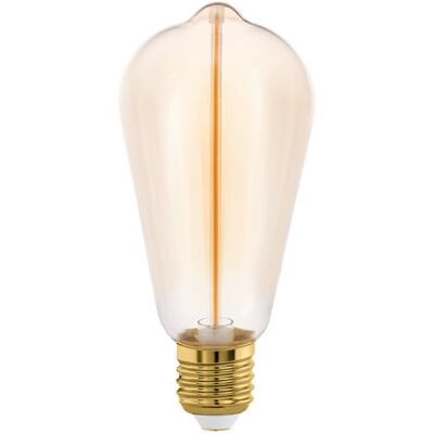 EGLO E27 LED-lampa, stegvist dimbar via strömbrytare, vintagelampa i bärnstensfärgat glas, 2 watt, 100 lumen, varmvit (1800 K), Edison-lampa ST64, diameter 6 cm EGLO E27 LED-lampa, stegvist dimbar via strömbrytare, vintagelampa i bärnstensfärgat glas, 2 watt, 100 lumen, varmvit (1800 K), Edison-lampa ST64, diameter 6 cm
