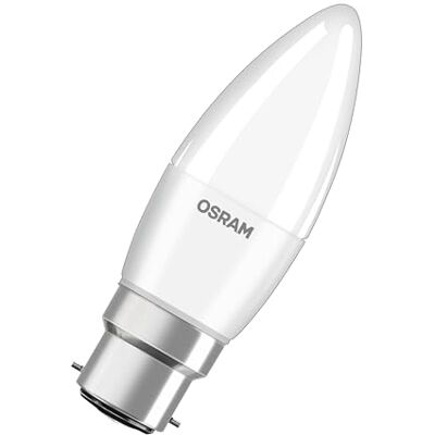 OSRAM BASE CLASSIC B 40 FR LED-lampa med B22d-bas, miniljusform, trippelpack, 4,9W, 470lm, 2700K, varmvitt ljus, låg värmeeffekt, mycket låg energiförbrukning, lång livslängd OSRAM BASE CLASSIC B 40 FR LED-lampa med B22d-bas, miniljusform, trippelpack, 4,9W, 470lm, 2700K, varmvitt ljus, låg värmeeffekt, mycket låg energiförbrukning, lång livslängd