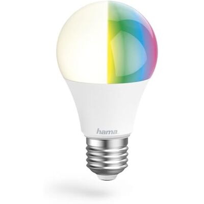 Hama WLAN lampa med lampsockel E27, (smart lampa fungerar utan hub, LED-lampa 10 W i glödlampsform, röst/appkontroll, smart hemlampa för olika ljusatmosfärer) RGBW Hama WLAN lampa med lampsockel E27, (smart lampa fungerar utan hub, LED-lampa 10 W i glödlampsform, röst/appkontroll, smart hemlampa för olika ljusatmosfärer) RGBW