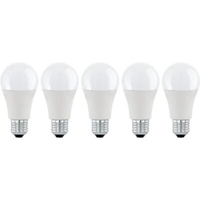 EGLO E27 LED-lampa, ogenomskinlig Edison-lampa, 8,5 watt (motsvarande 60 watt), 806 lumen, varmvit, 3 000 K, A60, Ø 6 cm, 5 st EGLO E27 LED-lampa, ogenomskinlig Edison-lampa, 8,5 watt (motsvarande 60 watt), 806 lumen, varmvit, 3 000 K, A60, Ø 6 cm, 5 st