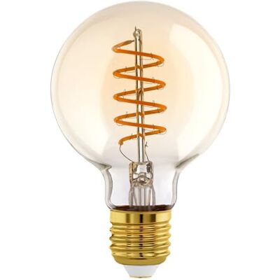 EGLO LED E27 Globe dimbar med justerbar färgtemperatur, spiral vintage lampa 7 W, 700 lumen, varmvit, 2000-3000 K, glödlampa Edison G80, Ø 8 cm EGLO LED E27 Globe dimbar med justerbar färgtemperatur, spiral vintage lampa 7 W, 700 lumen, varmvit, 2000-3000 K, glödlampa Edison G80, Ø 8 cm