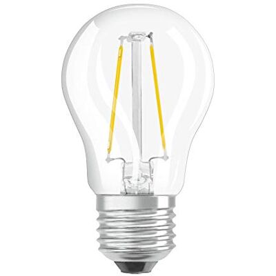 OSRAM Dimbar glödtråd LED-lampa med E27-sockel, varmvit (2700 K), droppform, 2,8 W, ersättning för 25 W glödlampa, klar, LED Retrofit Classic P DIM OSRAM Dimbar glödtråd LED-lampa med E27-sockel, varmvit (2700 K), droppform, 2,8 W, ersättning för 25 W glödlampa, klar, LED Retrofit Classic P DIM