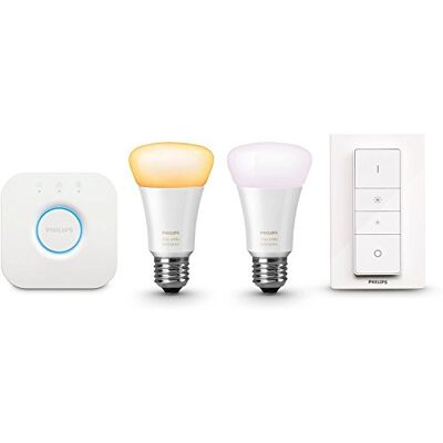 Philips Hue White Ambiance LED-lampa E27 startsats inklusive dimmerströmbrytare och bro, 2 200 K till 6 500 K, dimbar, kompatibel med Amazon Alexa (Echo, Echo Dot), frusfri förpackning Philips Hue White Ambiance LED-lampa E27 startsats inklusive dimmerströmbrytare och bro, 2 200 K till 6 500 K, dimbar, kompatibel med Amazon Alexa (Echo, Echo Dot), frusfri förpackning