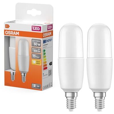 OSRAM LED Classic Stick-lampa 8,5W 827, 2700 K varmvit, E14, matt, 806 lm, 15 000 h, för vardagsrum OSRAM LED Classic Stick-lampa 8,5W 827, 2700 K varmvit, E14, matt, 806 lm, 15 000 h, för vardagsrum