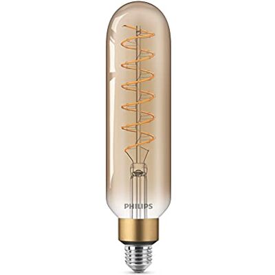 Philips LED classic lampa guld, vintage retrodesign ersätter 40 W, E27, varmvit (2 000 Kelvin), 470 lumen, stavform, dekorativ lampa, dimbar Philips LED classic lampa guld, vintage retrodesign ersätter 40 W, E27, varmvit (2 000 Kelvin), 470 lumen, stavform, dekorativ lampa, dimbar
