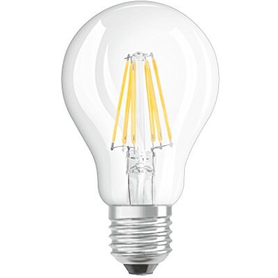OSRAM LED Retrofit CLASSIC A/LED-lampa, klassisk lampform: E27, 6 W, 220... 240 V, 60 W ersättning, klar, varm vit, 2700 K, 1-pack OSRAM LED Retrofit CLASSIC A/LED-lampa, klassisk lampform: E27, 6 W, 220... 240 V, 60 W ersättning, klar, varm vit, 2700 K, 1-pack