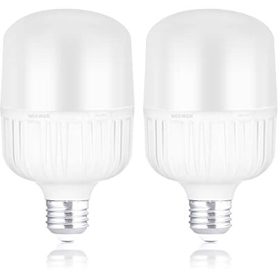NEEWER E27 24W LED Glühbirnen, 2er Pack, 2300 Lumen/5700K/CRI 93+/15000h Lebensdauer, helle Video Fotografie Beleuchtung, geräuschlos/kein Flimmern/nicht dimmbar, CE & UKCA zertifiziert Y NEEWER E27 24W LED Glühbirnen, 2er Pack, 2300 Lumen/5700K/CRI 93+/15000h Lebensdauer, helle Video Fotografie Beleuchtung, geräuschlos/kein Flimmern/nicht dimmbar, CE & UKCA zertifiziert Y