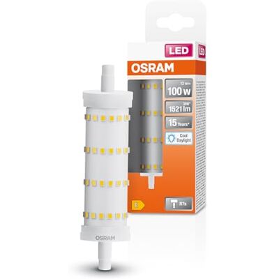 OSRAM LED Line LED-lampa med R7s eftermonterad bas, 13 W / 1521 lm, klar, kallt dagsljus vit med 6500 K, ej dimbar. IP20, blyfritt glas, 28mm DM, 6-pack OSRAM LED Line LED-lampa med R7s eftermonterad bas, 13 W / 1521 lm, klar, kallt dagsljus vit med 6500 K, ej dimbar. IP20, blyfritt glas, 28mm DM, 6-pack
