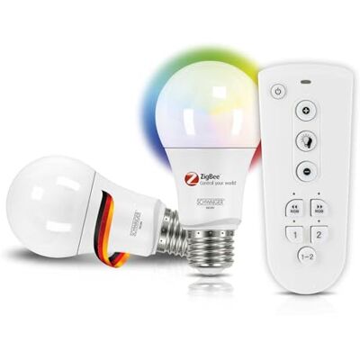SCHWAIGER -HALSET300- LED-lampor E27 dimbara smarta LED-lampor RGBW-ljusfärger Smart Home justerbar färgtemperatur och ljusintensitet 8,5 W vit SCHWAIGER -HALSET300- LED-lampor E27 dimbara smarta LED-lampor RGBW-ljusfärger Smart Home justerbar färgtemperatur och ljusintensitet 8,5 W vit