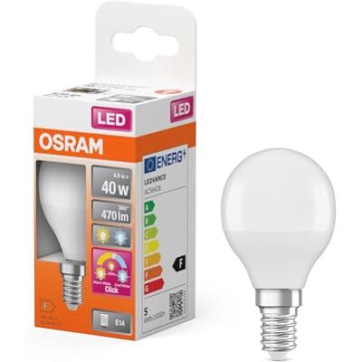 OSRAM LED Superstar Klassisk LED-lampa i form av en minikula med tre ljusscener: Relax, Active, Sleep. Tillverkad av frostad plast, 4,9W, E14, färgtemperatur 2700-4000 K, styrbar via väggströmbrytare, OSRAM LED Superstar Klassisk LED-lampa i form av en minikula med tre ljusscener: Relax, Active, Sleep. Tillverkad av frostad plast, 4,9W, E14, färgtemperatur 2700-4000 K, styrbar via väggströmbrytare,
