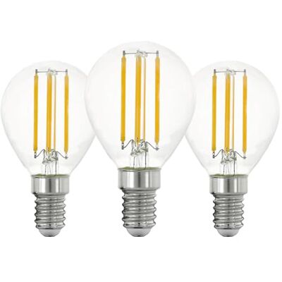 EGLO 3 x E14 LED-glödlampor, Edison-transparent glödlampa, 7 watt (motsvarande 60 watt), 806 lumen, varmvit glödlampa, 2 700 K, P45, Ø 4,5 cm EGLO 3 x E14 LED-glödlampor, Edison-transparent glödlampa, 7 watt (motsvarande 60 watt), 806 lumen, varmvit glödlampa, 2 700 K, P45, Ø 4,5 cm