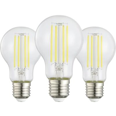 EGLO 3-pack E27 LED-lampor, energisparlampor energiklass A, energisparande glödlampor 7,2 watt, 1521 lumen, varmvit lampa, 2700 kelvin, A60-glödlampa, Ø 6 cm EGLO 3-pack E27 LED-lampor, energisparlampor energiklass A, energisparande glödlampor 7,2 watt, 1521 lumen, varmvit lampa, 2700 kelvin, A60-glödlampa, Ø 6 cm