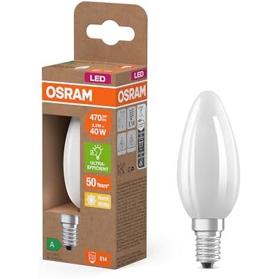 OSRAM LED Superstar Classic LED-lampa B 40 i klassisk miniljusform av frostat glas, 2,2 W, 470 lm, E14-sockel, varmvitt ljus med 2700 K, EEK A, 35 mm DM, 6 st. OSRAM LED Superstar Classic LED-lampa B 40 i klassisk miniljusform av frostat glas, 2,2 W, 470 lm, E14-sockel, varmvitt ljus med 2700 K, EEK A, 35 mm DM, 6 st.