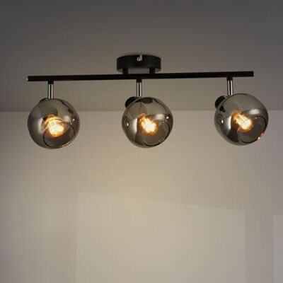 M Ledme Glasserie taklampa med 3 spotlights, inomhus LED-spotlight för tak E14 glödlampor, LED-taklampa inomhus med svart finish (glödlampa ingår inte) M Ledme Glasserie taklampa med 3 spotlights, inomhus LED-spotlight för tak E14 glödlampor, LED-taklampa inomhus med svart finish (glödlampa ingår inte)