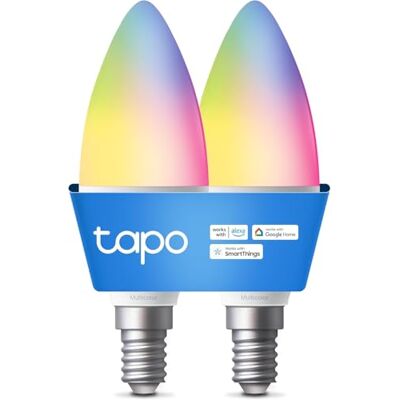 Tapo WiFi ansluten glödlampa, E14 flerfärgad LED-lampa 2500K-6 500K, dimbar 40 W 470 lm, fungerar med Alexa, röststyrning, energibesparing, L420C (2-pack) Tapo WiFi ansluten glödlampa, E14 flerfärgad LED-lampa 2500K-6 500K, dimbar 40 W 470 lm, fungerar med Alexa, röststyrning, energibesparing, L420C (2-pack)