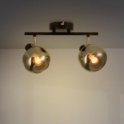 M Ledme 2 spotlights glasserie taklampa, inomhus LED-spotlight för tak E14 glödlampor, LED-taklampa inomhus svart finish (glödlampa ingår inte) M Ledme 2 spotlights glasserie taklampa, inomhus LED-spotlight för tak E14 glödlampor, LED-taklampa inomhus svart finish (glödlampa ingår inte)