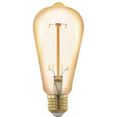 EGLO E27 LED-lampa dimbar i steg, retro glödlampa för dimning med strömbrytare, 4,5 Watt, bärnstensfärgad vintage varmvit ljus, 2200k, Edison ST64, Ø 6,4 cm EGLO E27 LED-lampa dimbar i steg, retro glödlampa för dimning med strömbrytare, 4,5 Watt, bärnstensfärgad vintage varmvit ljus, 2200k, Edison ST64, Ø 6,4 cm